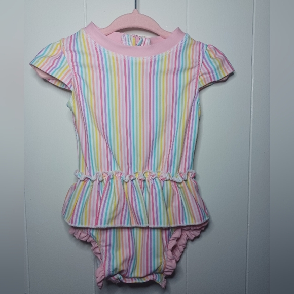 Ruffle Butts Rainbow Striped Kids Bodysuit - Picture 1 of 3